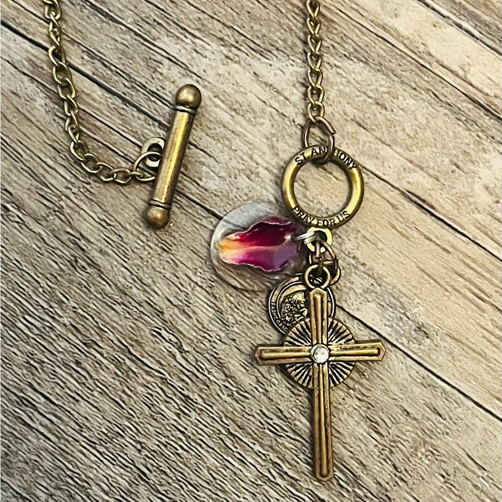 Saint Anthony Cross Necklace 20 Inches